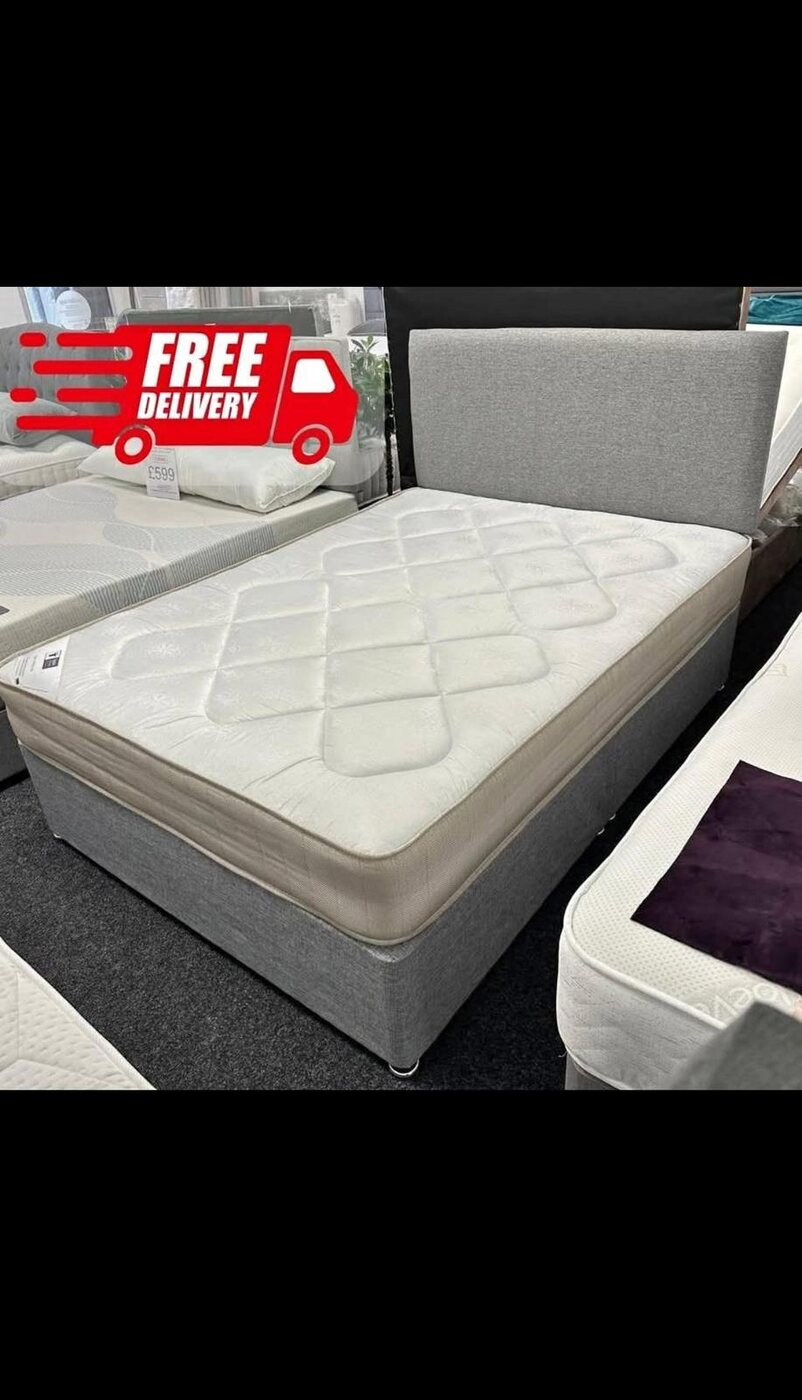 Grey divan mattress set