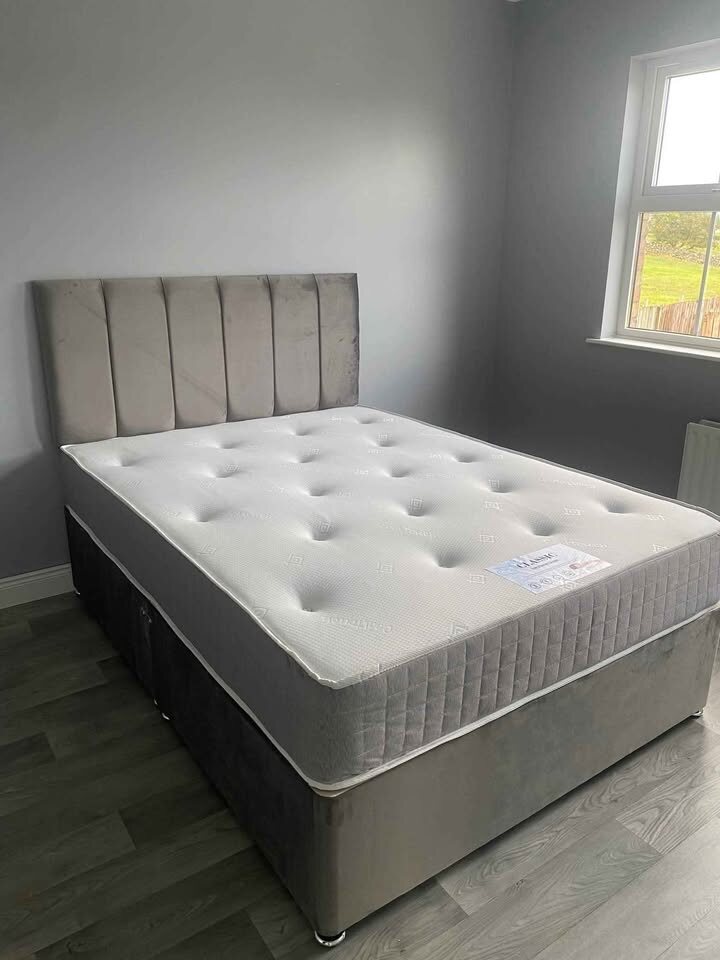Grey panel divan bed