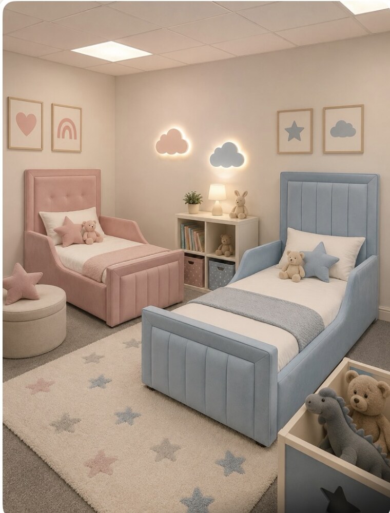 Pink and blue Carol kids beds